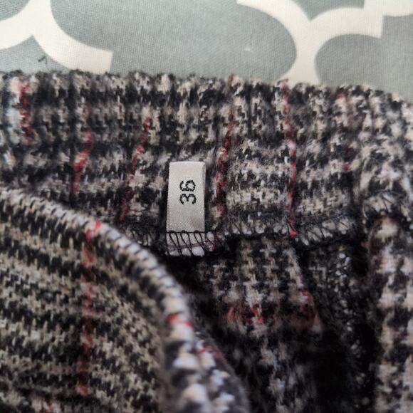 Vintage Wool Pants Womens 6 Gray Brown Plaid Tartan Cuffed Loose Waist 24 - Picture 5 of 7